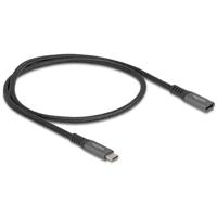 Delock 80021 USB-C-kabel USB-C stekker, USB-C stekker 0.50 m Zwart - thumbnail