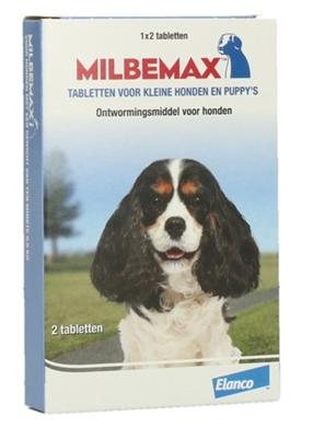 Milbemax Tabletten Puppy/Kleine hond <5kg 2 tabl.
