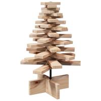 Kerstdecoratie kerstboom 60 cm massief grenenhout - thumbnail