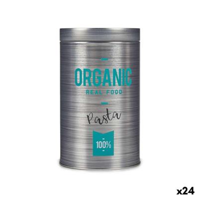 Metalen Blik Kinvara Organic Grijs Blik 10,4 x 18,2 x 10,4 cm Pasta (24 Stuks)