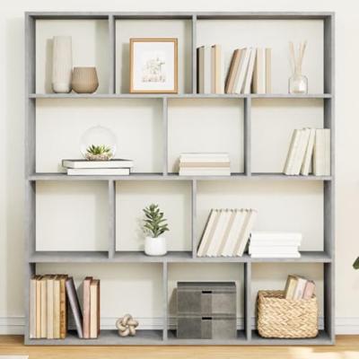 Boekenkast 132x29x141,5 cm bewerkt hout betongrijs