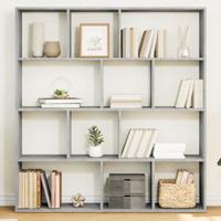Boekenkast 132x29x141,5 cm bewerkt hout betongrijs - thumbnail