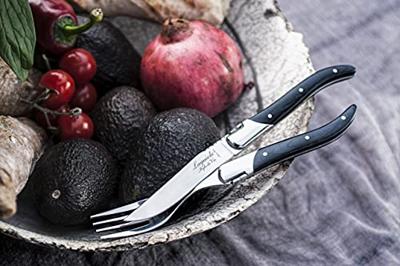 Laguiole Style de Vie Steakvorken Luxury Line Zwart Ebbenhout - 6 stuks Laguiole Style de Vie Steakvorken Luxury Line Zwart Ebbenhout - 6 stuks