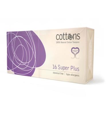 Cottons - 100% Katoen Tampons - 16 stuks | Formaat: Super Plus