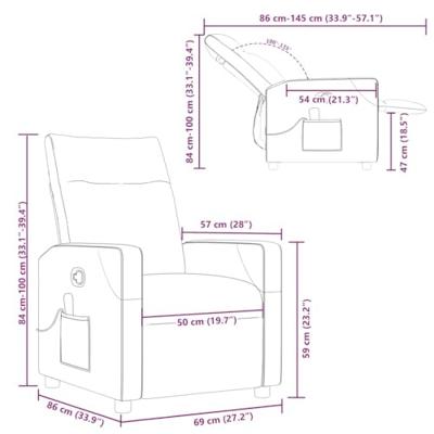 Massagestoel verstelbaar stof zwart