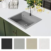 Gootsteen enkele bak graniet grijs - thumbnail