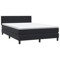 Boxspring met matras fluweel zwart 140x210 cm - thumbnail