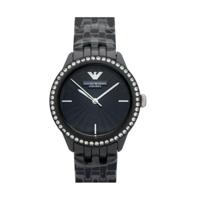 Emporio Armani quartz zwarte wijzerplaat roestvrij stalen dameshorloge AR1478 - thumbnail