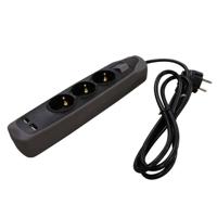 Relectric stekkerdoos 1,5 mtr 3-voudig 2x USB - RELEC492220 RELEC492220 - thumbnail