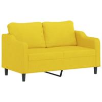 2-delige Loungeset met kussens stof lichtgeel - thumbnail
