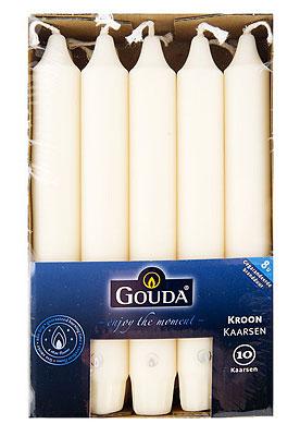 Gouda Kroonkaarsen Ivoor 200/24