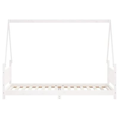 Kinderbedframe 80x200 cm massief grenenhout wit