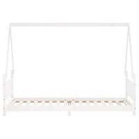 Kinderbedframe 80x200 cm massief grenenhout wit - thumbnail