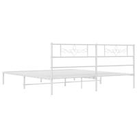 Bedframe met hoofdbord metaal wit 183x213 cm - thumbnail