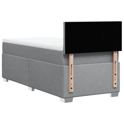 Boxspring met matras stof lichtgrijs 140x200 cm - thumbnail