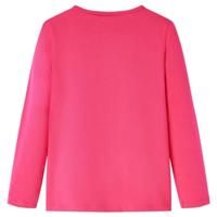 Kindershirt met lange mouwen hertenprint 92 felroze - thumbnail