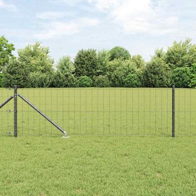 VidaXL Hek met paal grijs 0,6 x 10 m staal en pvc