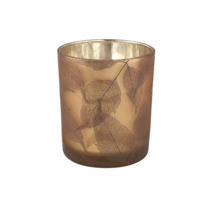 PTMD theelichthouder zoeh glas bruin 10 cm | 6 stuks