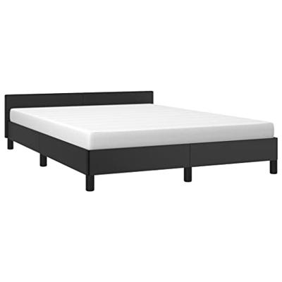 Bedframe met hoofdeinde zonder matras 140x190 cm zwart