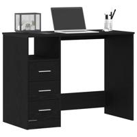 Bureau met lades 102x50x76 cm bewerkt hout zwart eikenkleur - thumbnail