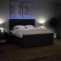 Boxspring met matras stof zwart 180x200 cm - thumbnail