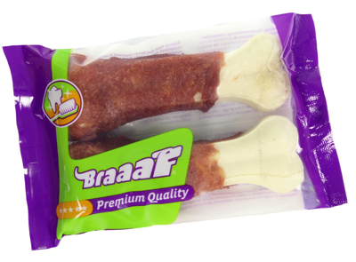 Braaaf Rawhide Pressed Bone Eend - 12,5 cm