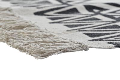 Tapijt DKD Home Decor 160 x 250 x 0,7 cm Zwart Polyester Katoen Wit Ikat Boho