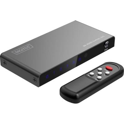 Digitus DS-55333 HDMI-switch 3 + 1 poorten LED-weergave, Met afstandsbediening, Ultra HD-geschikt, Met metalen behuizing, Individueel schakelbaar, Met Digitus DS-55333 HDMI-switch 3 + 1 poorten LED-weergave, Met afstandsbediening, Ultra HD-geschikt, Met metalen behuizing, Individueel schakelbaar, Met