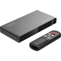 Digitus DS-55333 HDMI-switch 3 + 1 poorten LED-weergave, Met afstandsbediening, Ultra HD-geschikt, Met metalen behuizing, Individueel schakelbaar, Met - thumbnail