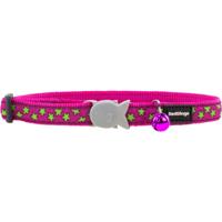 Hondenhalsband Red Dingo STYLE STARS LIME ON HOT PINK 31-47 cm - thumbnail