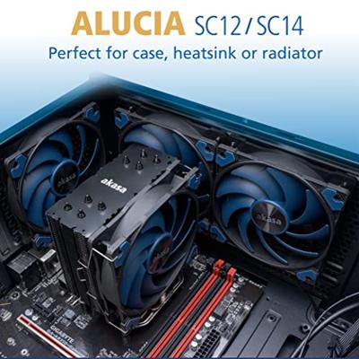 Akasa ALUCIA SC Computer behuizing, Processor Ventilator 14 cm Zwart, Blauw 1 stuk(s) Akasa ALUCIA SC Computer behuizing, Processor Ventilator 14 cm Zwart, Blauw 1 stuk(s)