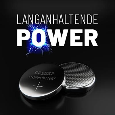 ABSINA Knoopcellen CR2032 3V 5 stuks - Batterijen CR2032 lekvrij en met lange houdbaarheid - CR 2032, CR 2032 lithium batterijen, CR 2032 3V knoopcellen - knoopcel voor autosluitingen enz