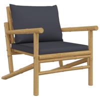 5-delige Loungeset met kussens bamboe donkergrijs - thumbnail
