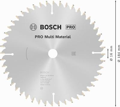 Bosch Professional Cirkelzaagblad voor Multimaterial | PRO Multi Material | Ø 184mm Asgat 16mm 48T - 2608640815 - thumbnail