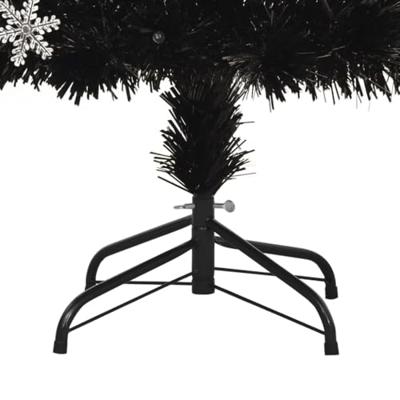 VidaXL Kerstboom met led-sneeuwvlokken 240 cm glasvezel zwart