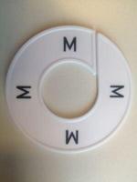 Maatring 9cm wit/zwart M - thumbnail