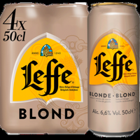 Leffe Blond Belgisch Abdijbier Blik 4 x 500ML bij Jumbo - thumbnail