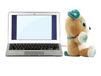 VTech knuffel mijn interactieve puppy pluche bruin turquoise - thumbnail