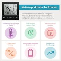 Mebus 25581 Wekker Zwart Alarmtijden 2 2 timertijden - thumbnail