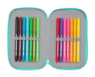 Schooletui met Accessoires Peppa Pig Pretty flowers Geel Munt 12.5 x 19.5 x 4 cm 29 Onderdelen