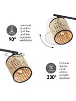 Light depot - LED opbouwspot Ratan 3L - zwart - Outlet - thumbnail