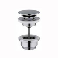 Clickwaste Hotbath Cobber Afvoerplug met Schroef Rond Geborsteld Nikkel - thumbnail