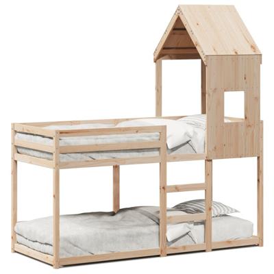 Stapelbedframe zonder matras massief grenenhout 90x200 cm - thumbnail