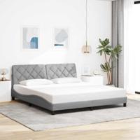 Bedframe zonder matras stof lichtgrijs 180x200 cm - thumbnail