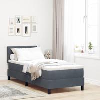 Boxspring bed met hoofdeinde Donkergrijs 80 x 200 cm Fluweel - thumbnail