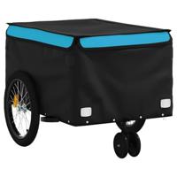 Fietstrailer 30 kg ijzer zwart en blauw - thumbnail