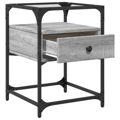 Nachtkastjes 2 st 40x40x55 cm bewerkt hout grijs sonoma