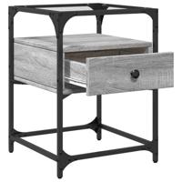 Nachtkastjes 2 st 40x40x55 cm bewerkt hout grijs sonoma - thumbnail