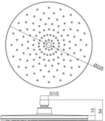 Saqu Eurotrend 225 regendoucheset met 4 straalsoorten Ø23cm chroom