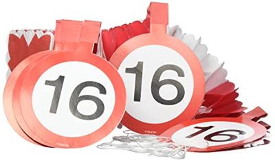 16 Jaar Verkeersbord Slinger met Onderhanger